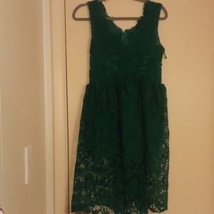 Green lace dress